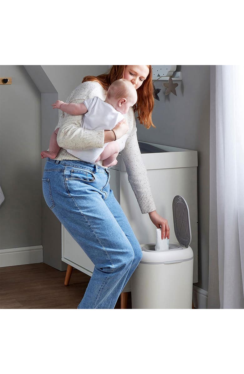 SHNUGGLE Squishy Diaper Changing Mat, Nappy Bin Diaper Pail & Better Bag Biodegradable Nappy Bin Liners Set, Alternate, color, Grey