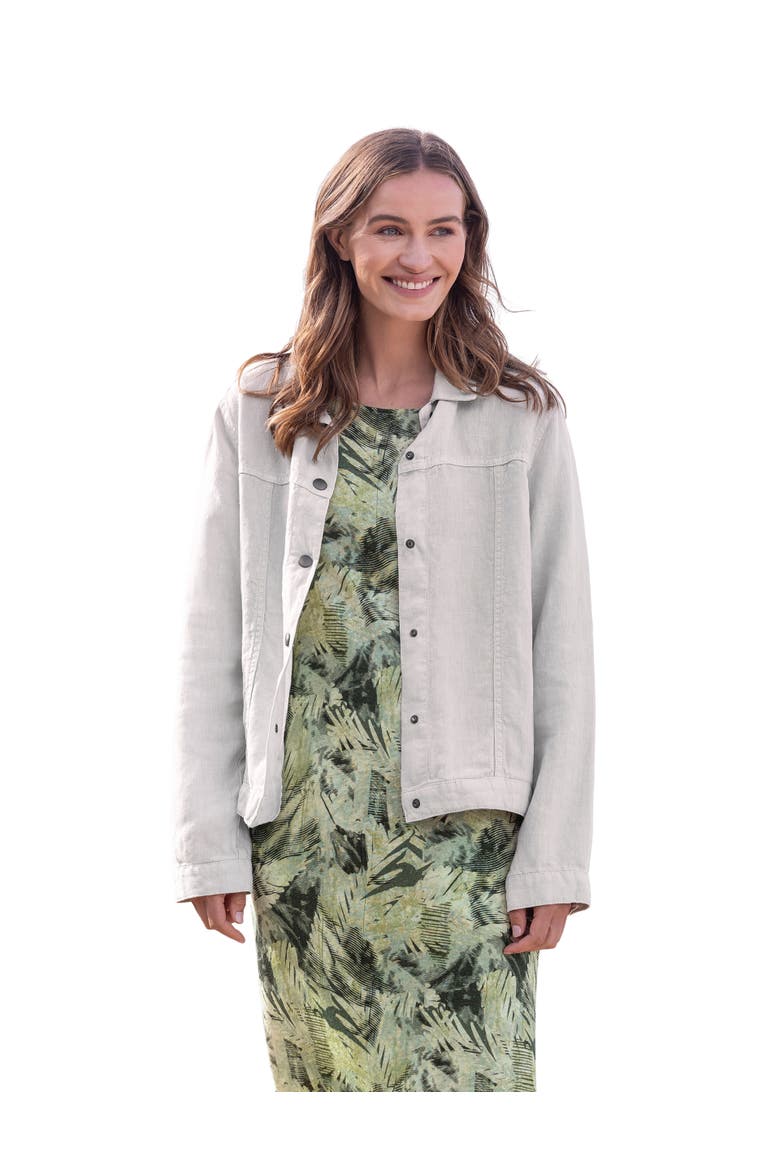 Linen Western Jacket, Main, color, STONE