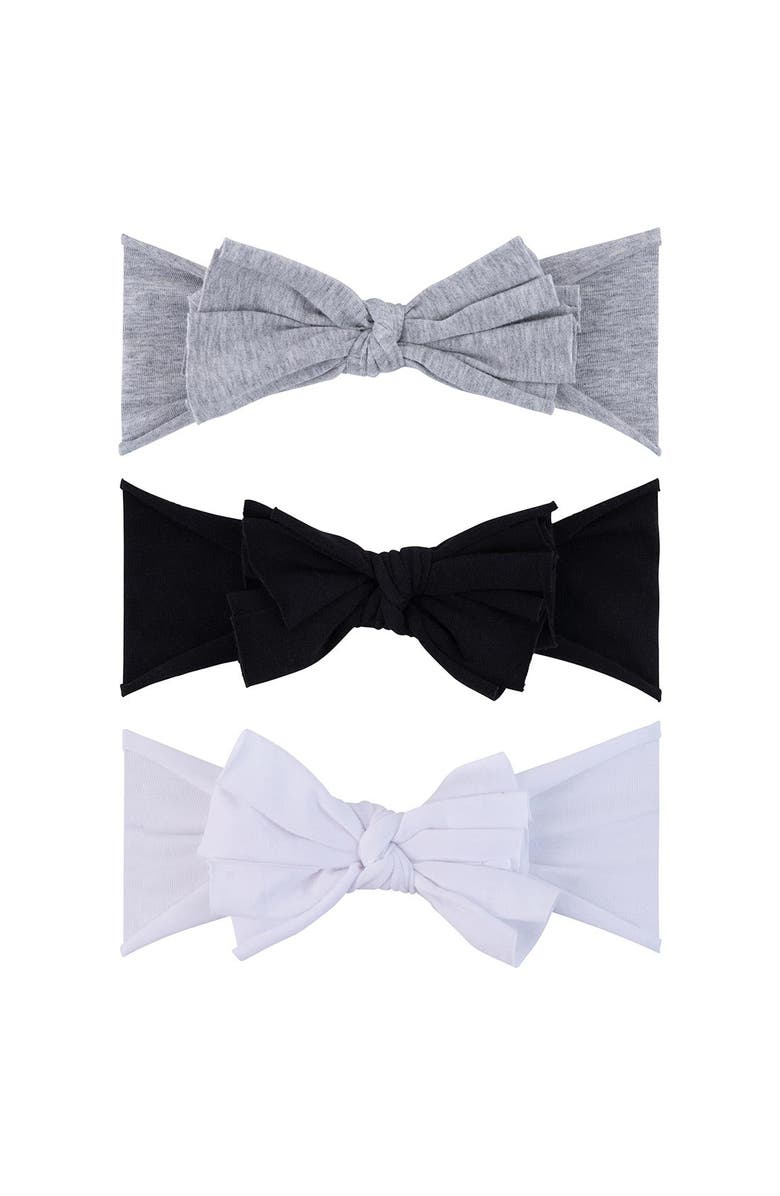Ely's & Co. 3 Pack Headband Set, Main, color, Onyx, Heather Grey & White