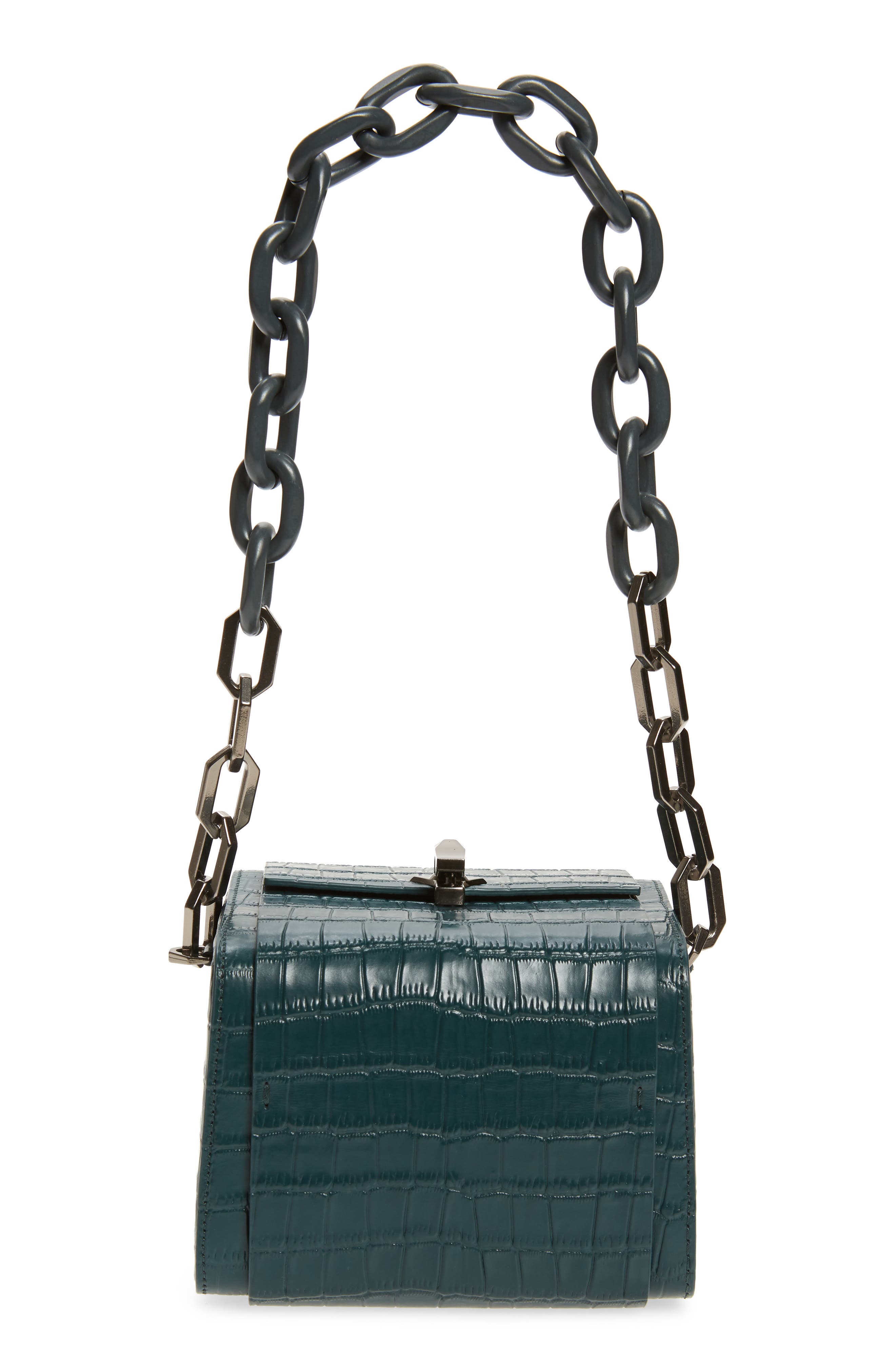 the VOLON PO Cube Leather Box Bag, Main, color, 