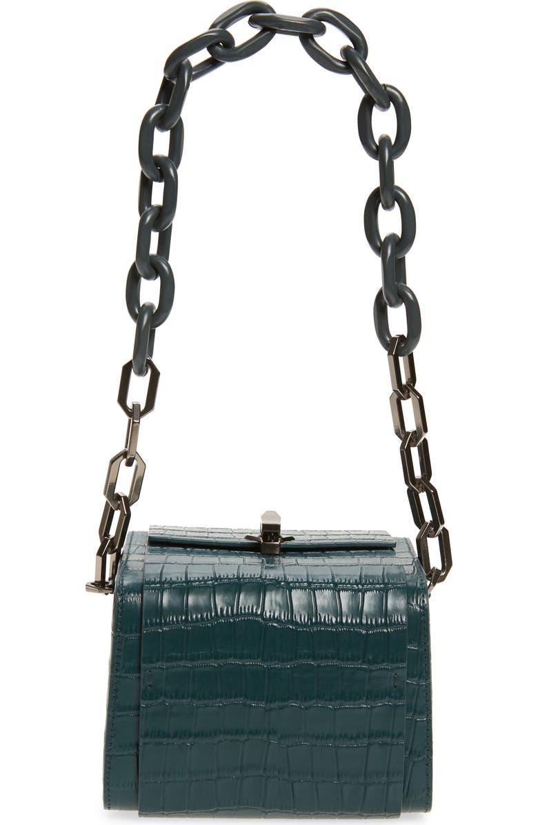 the VOLON PO Cube Leather Box Bag, Main, color,