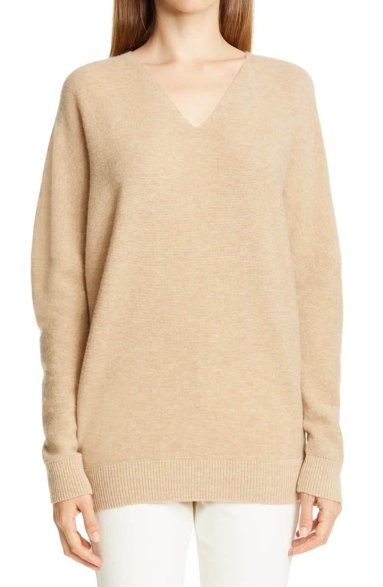 Lafayette 148 New York Wool & Cashmere V-Neck Sweater, Main, color, 