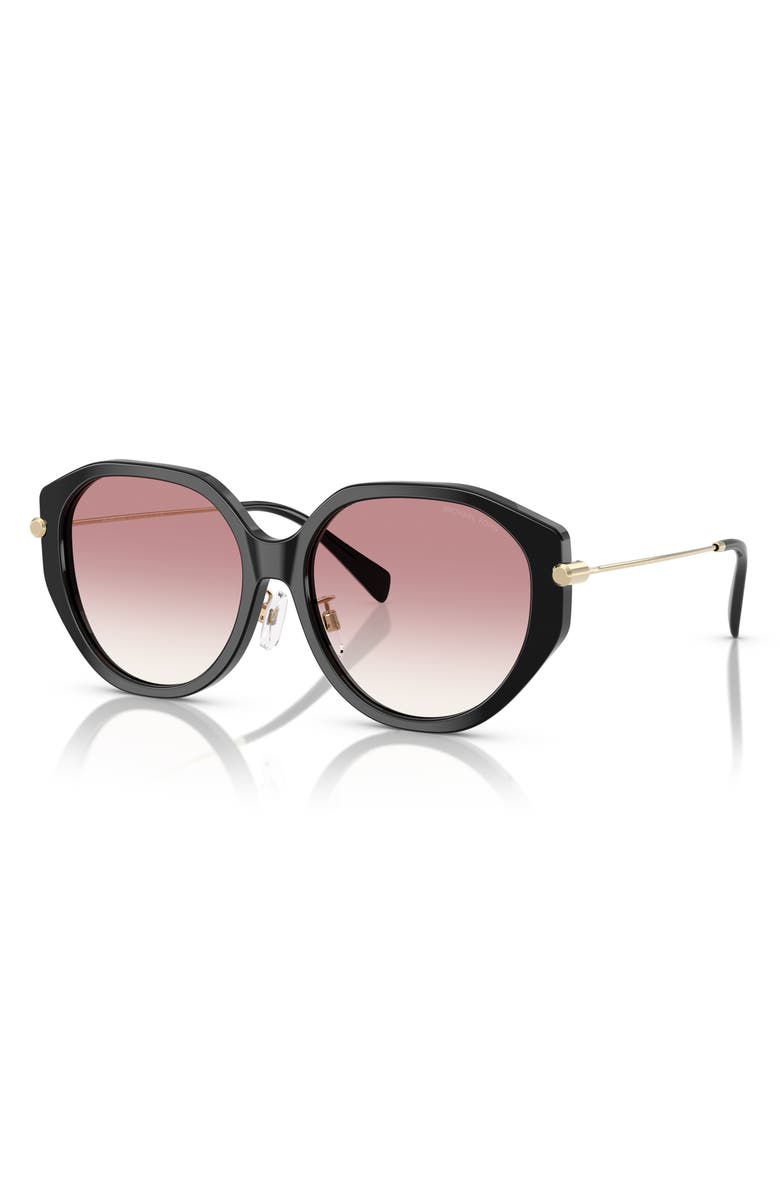 Michael Kors Jinan 56mm Gradient Irregular Sunglasses, Alternate, color, Black / Pink Gradient