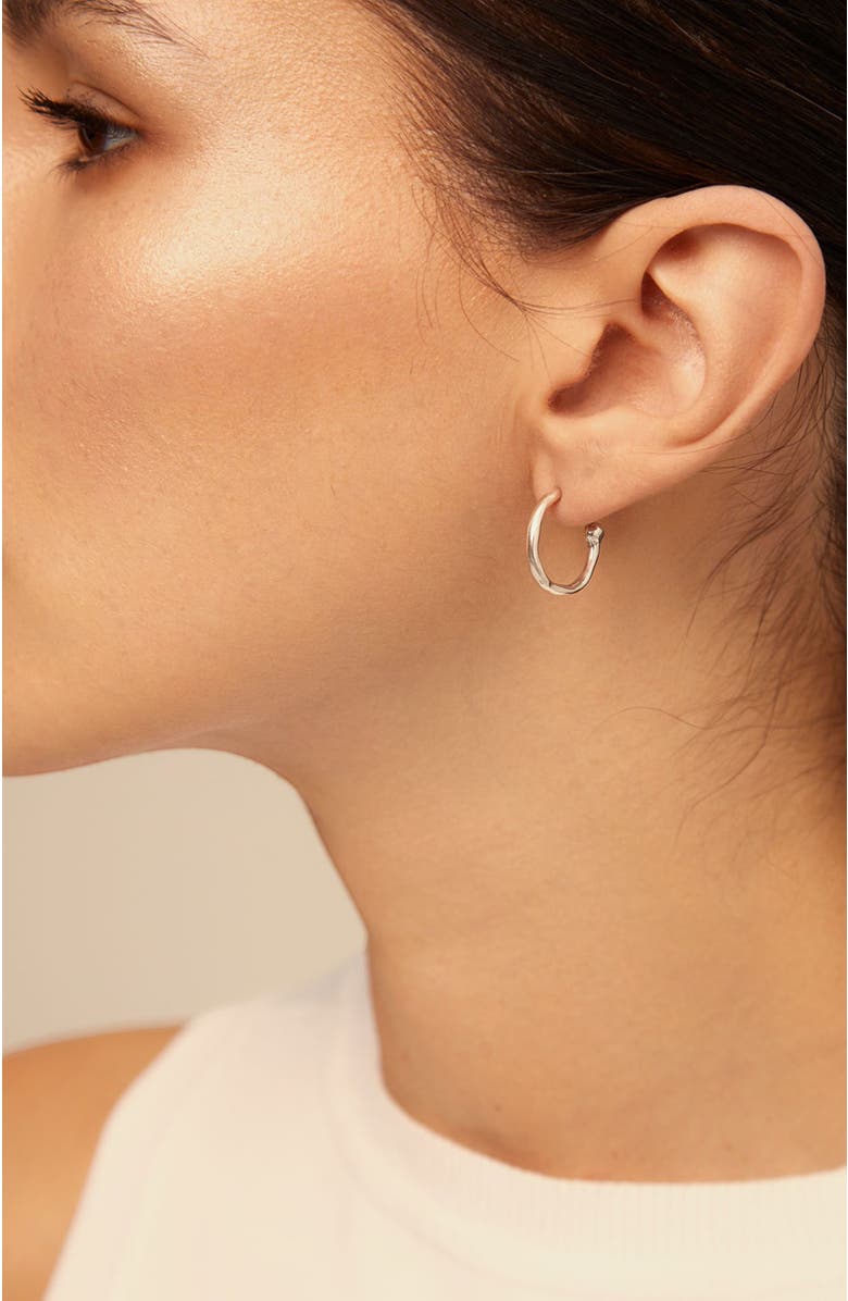 UNODE50 Hoop Shaped Earrings, Alternate, color, Silver