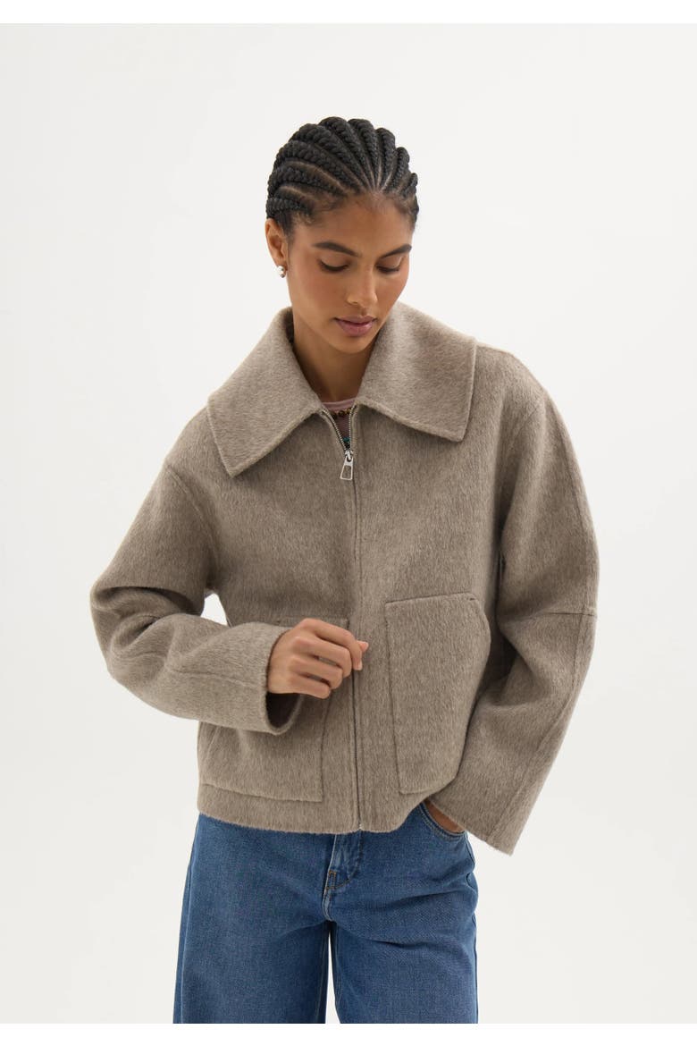 Nerise Double Faced Zip Jacket, Main, color, Oatmeal Marl