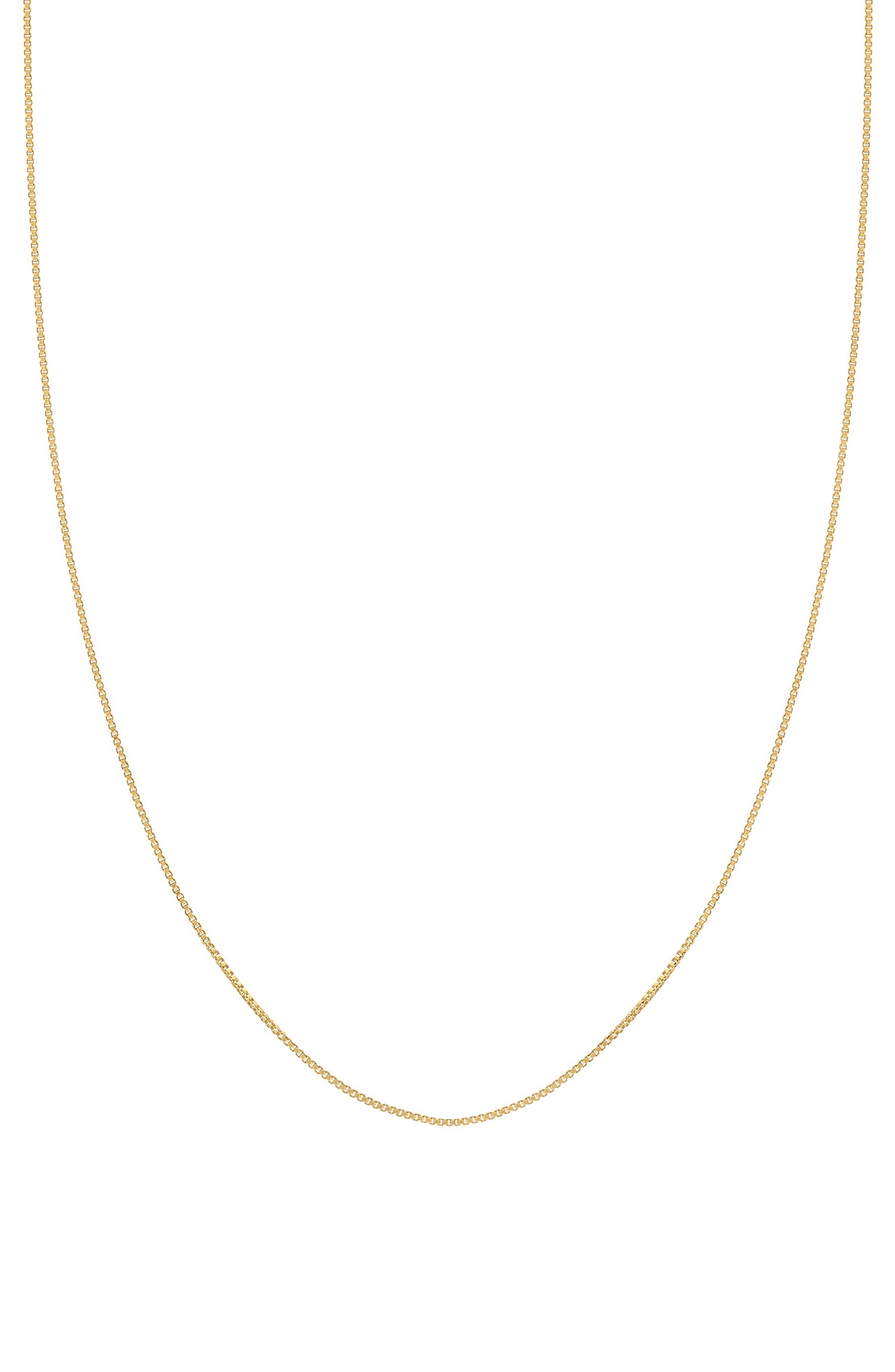 FZN Gold Plated Sterling Silver Box Chain Necklace