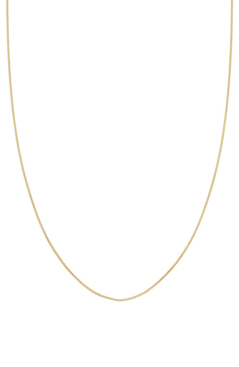 FZN Gold Plated Sterling Silver Box Chain Necklace, Main, color, Yellow Gold