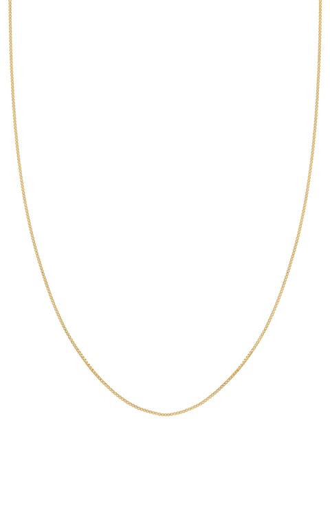 Gold Plated Sterling Silver Box Chain Necklace