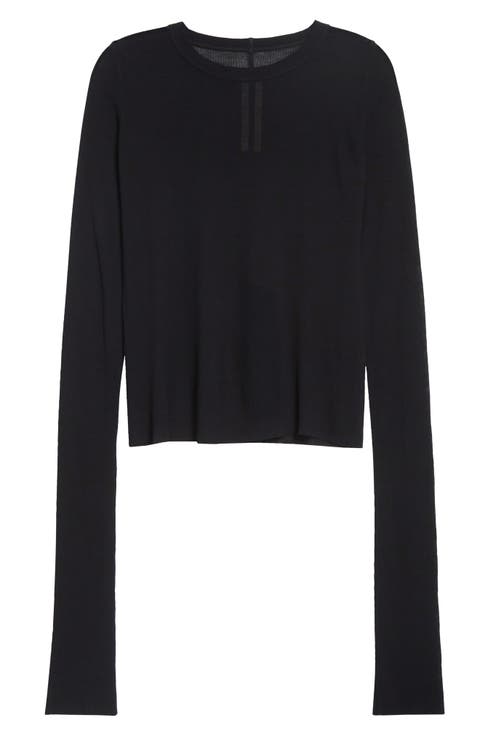 Crop Rib Long Sleeve T-Shirt