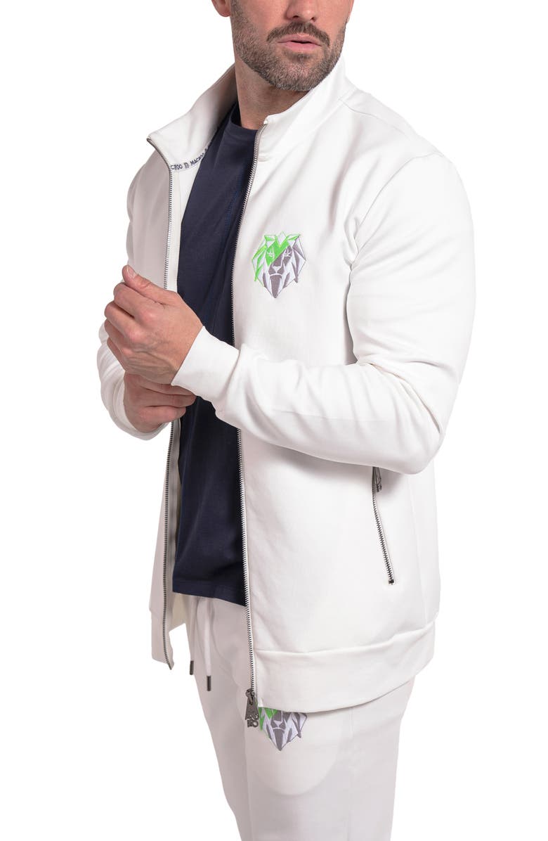 Maceoo Zipper Ascension89 White Knit Track Jacket, Alternate, color, 