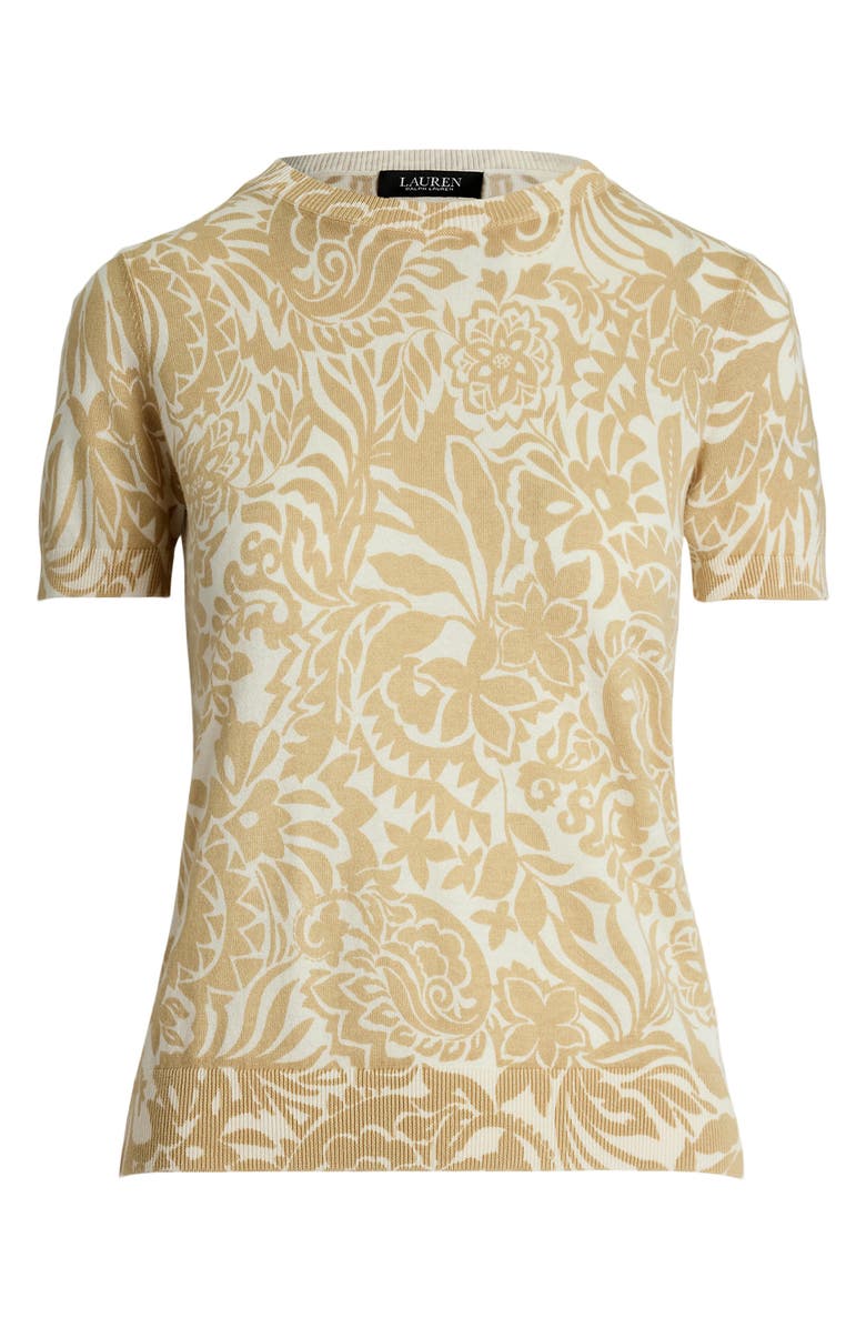 Lauren Ralph Lauren Floral Print Cotton Blend Sweater, Alternate, color, Cream Multi