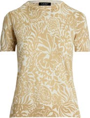 Lauren Ralph Lauren Floral Print Cotton Blend Sweater