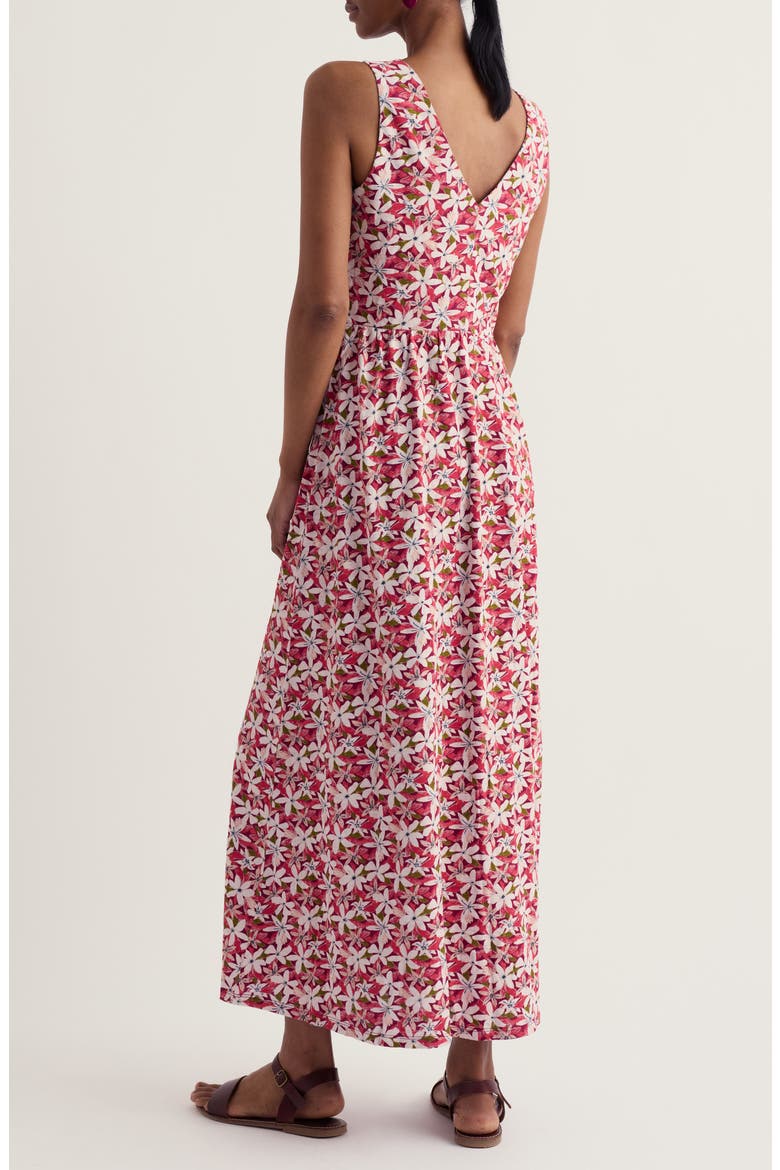 Polmanter Floral Sleeveless Organic Cotton Jersey Maxi Dress, Alternate, color, TROPIC FLOWER DARK FREESIA