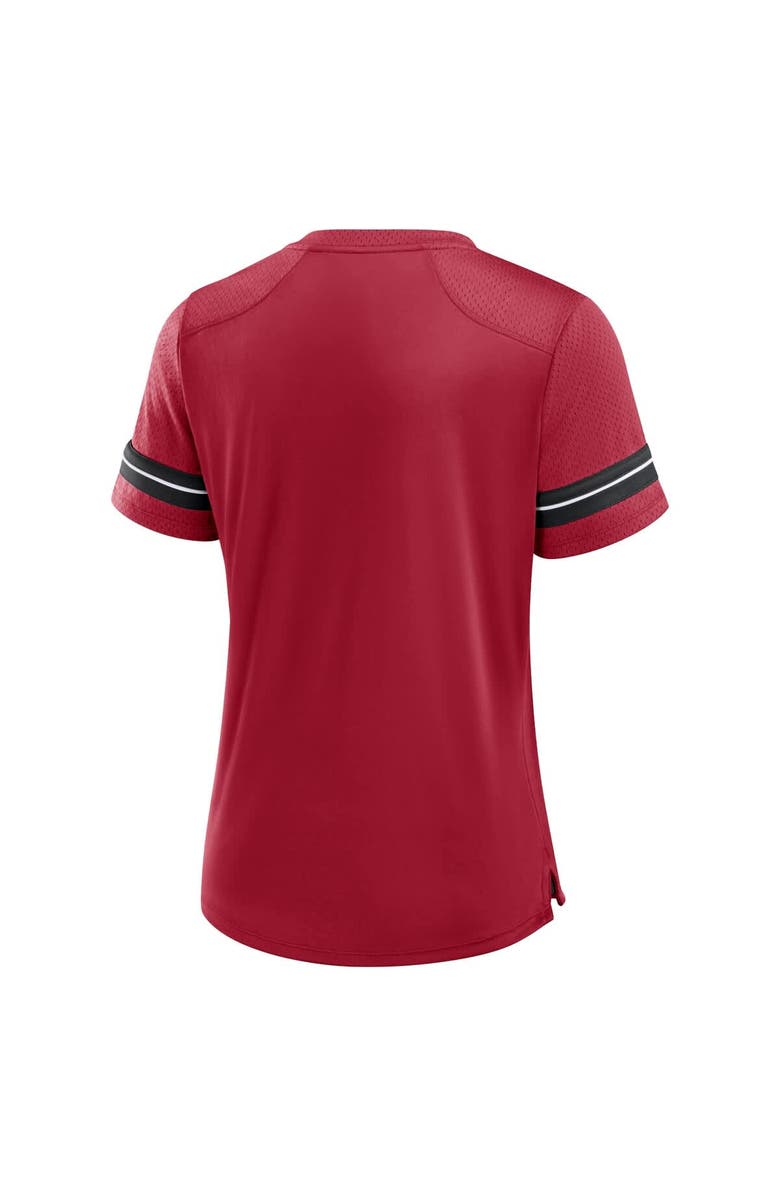 FANATICS Women's Fanatics Scarlet San Francisco 49ers Play Script Lace-Up T-Shirt, Alternate, color, Scarlet