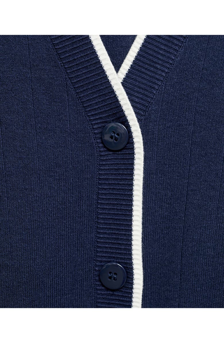 MANGO Tipped Relaxed Cardigan, Alternate, color, Dark Navy
