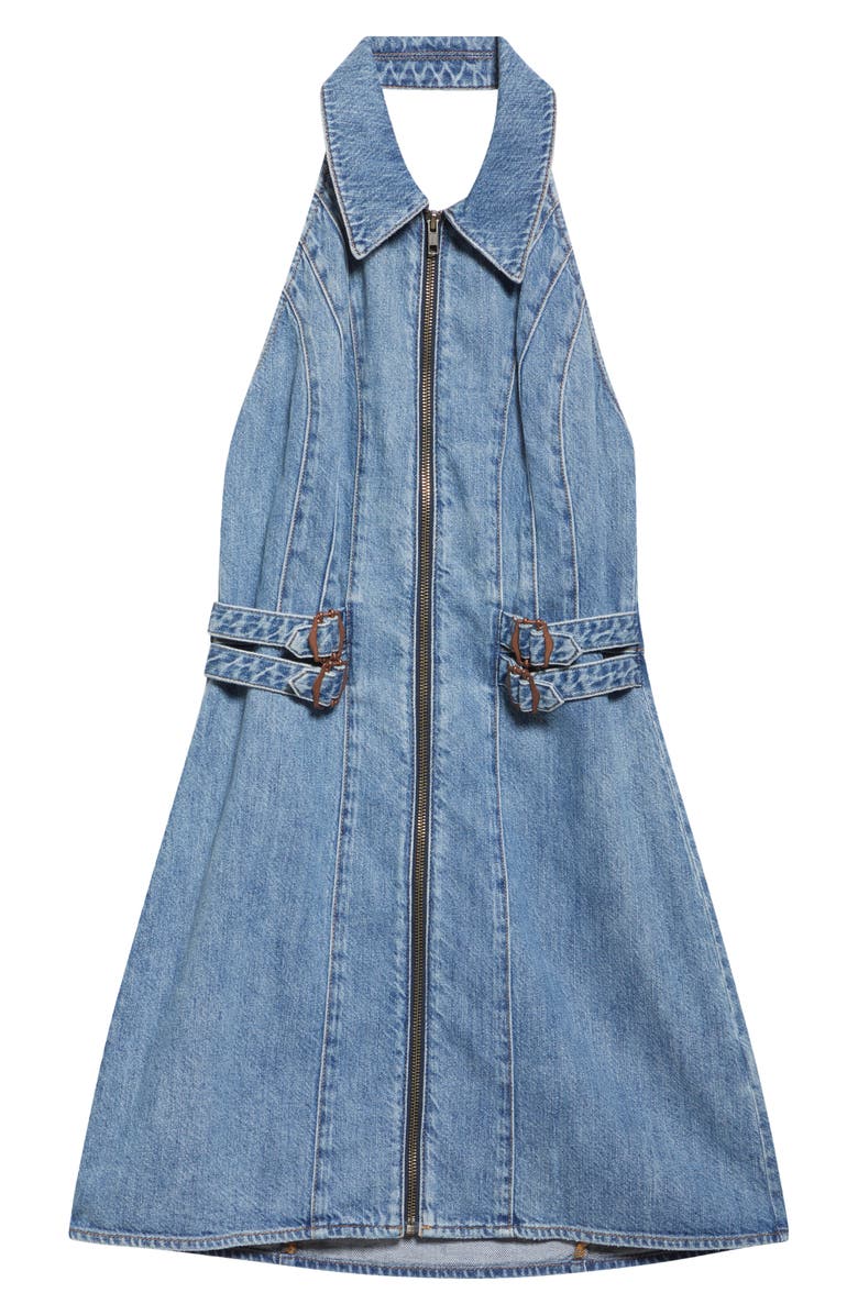 Alice + Olivia Axelle Sleeveless Denim Minidress, Alternate, color, Peyton Vintage Blue