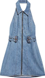 Alice + Olivia Axelle Sleeveless Denim Minidress