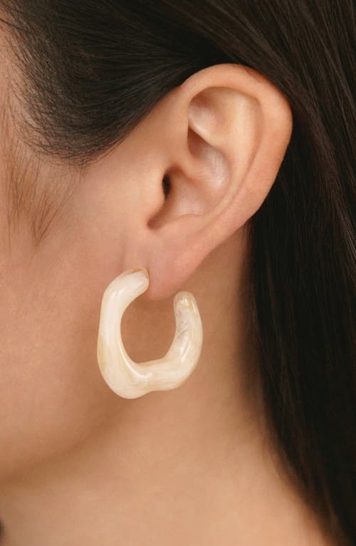 Ettika Resin Square Hoop Earrings In Sand