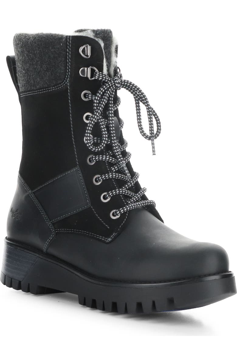 Bos. & Co. Genus Prima Waterproof Platform Bootie, Main, color, Black Saddle/Suede/T