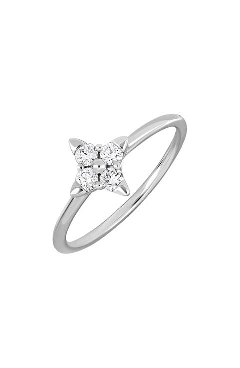 Icon 18K White Gold Diamond Flower Ring