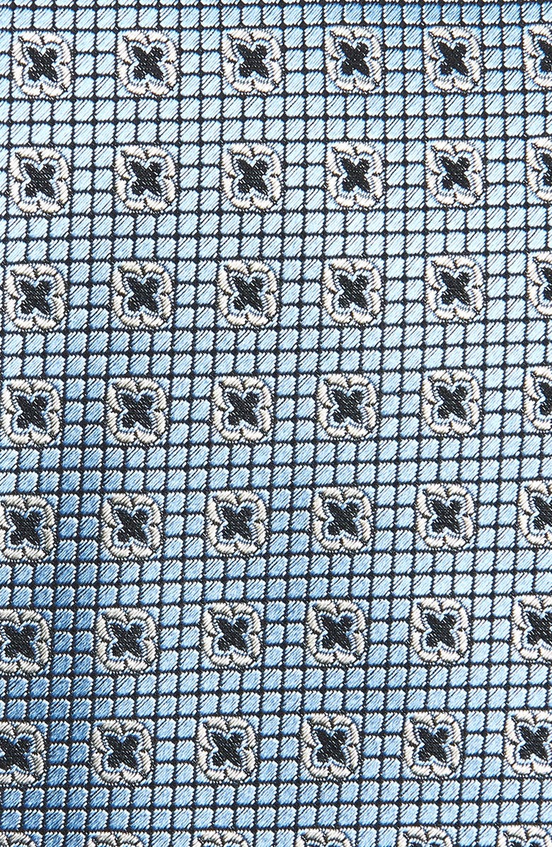 ZEGNA TIES Geometric Silk Tie, Alternate, color, Brown Blue Fan