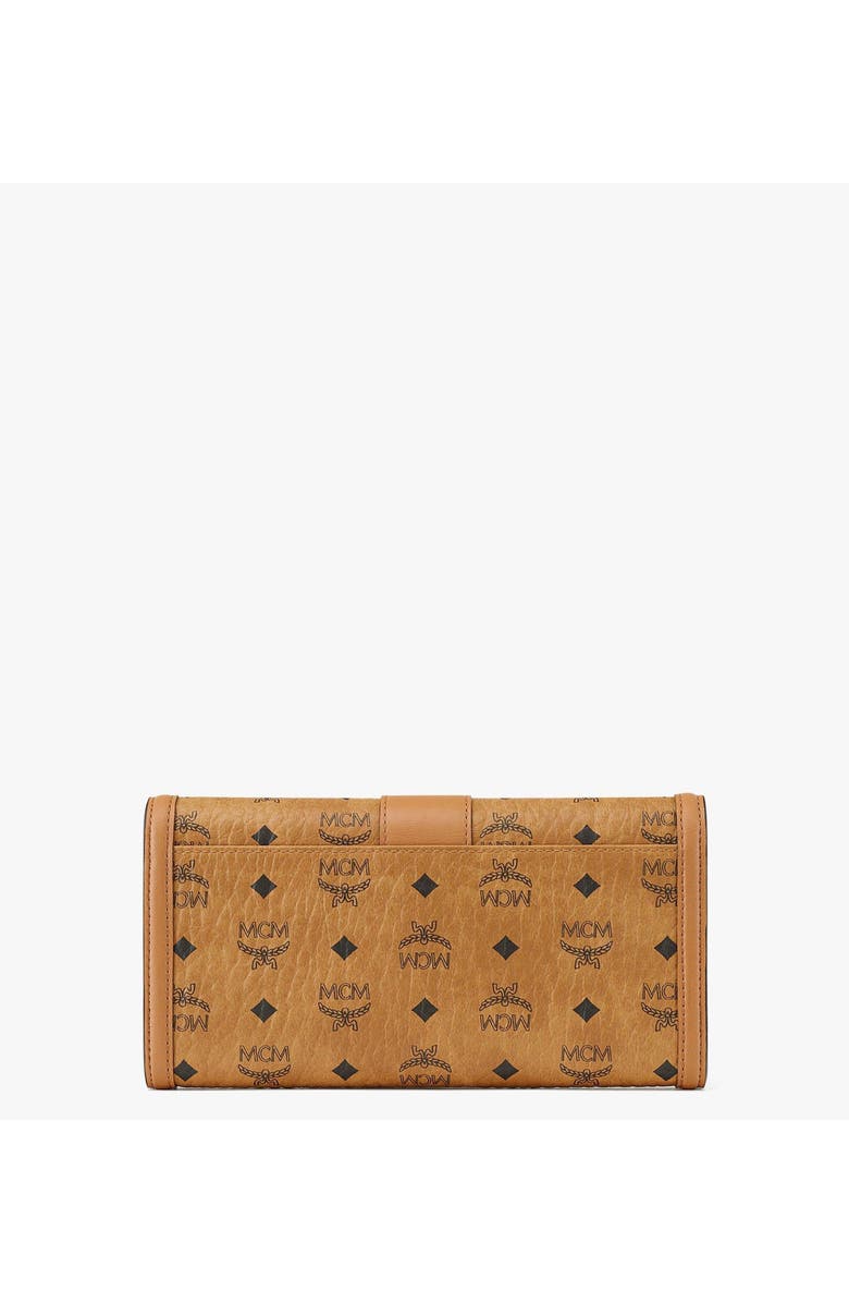 MCM Tracy Wallet on Chain in Visetos, Alternate, color, Cognac