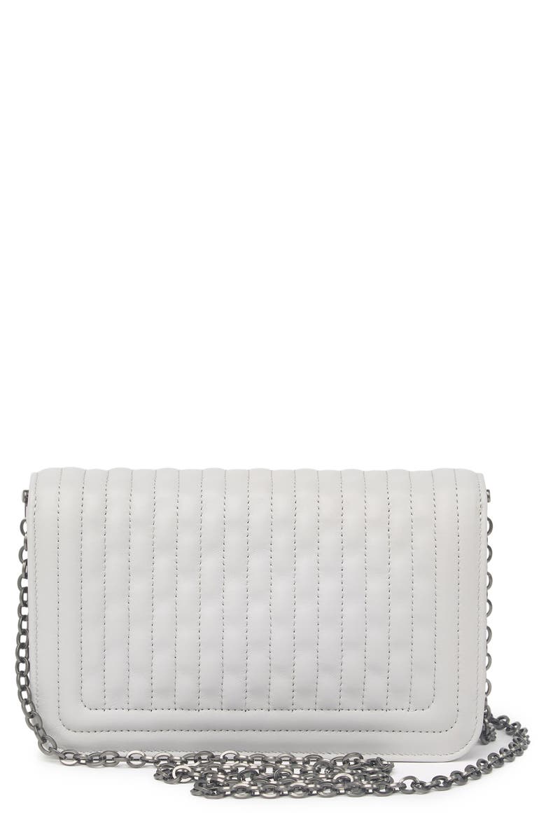 Longchamp Quilted Crossbody Wallet On a Chain, Alternate, color, Pearl