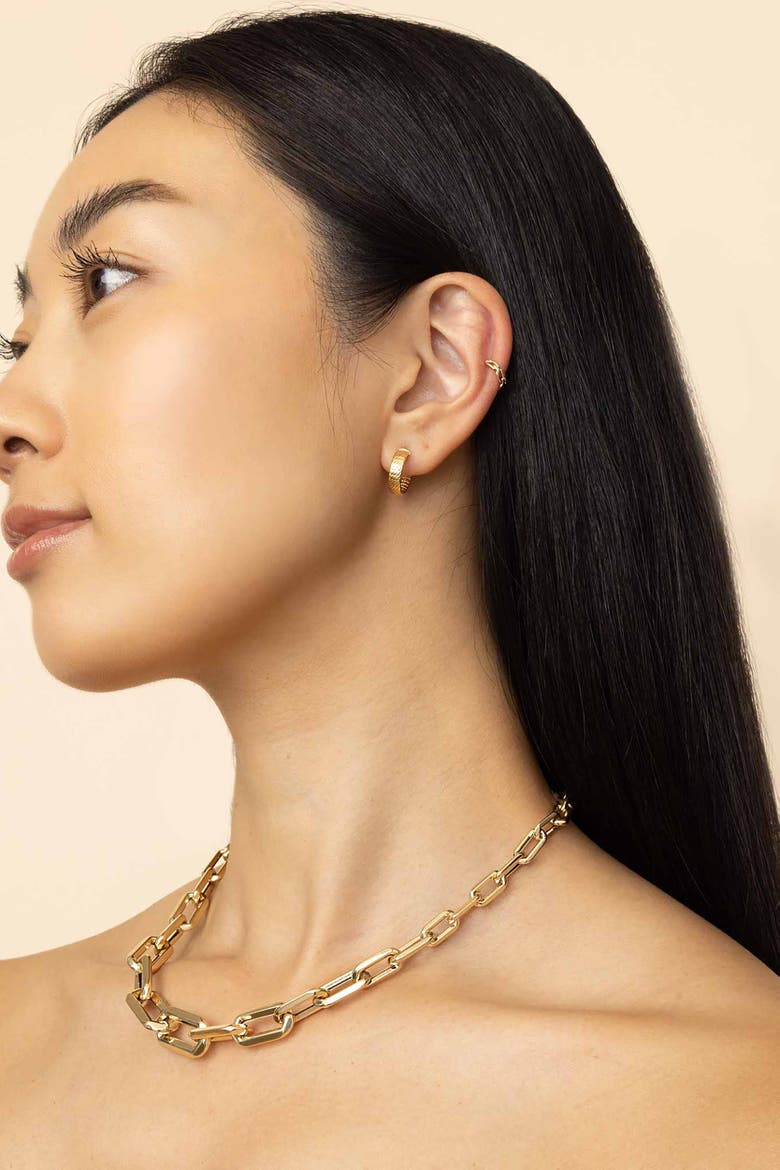 14K Yellow Gold Venice Link Ear Cuff, Alternate, color, Yellow Gold