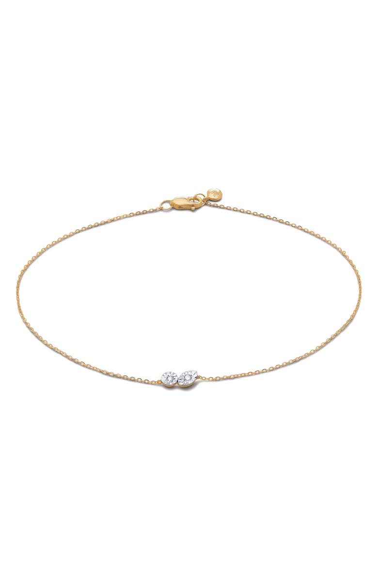 Monica Vinader Duo Lab Grown Diamond Chain Bracelet, Main, color, 14K Gold