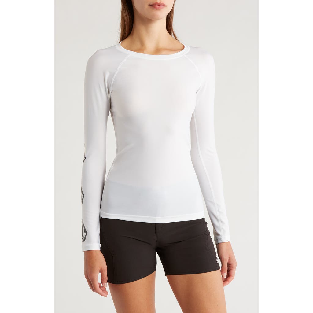 Volcom Simply Core Long Sleeve Rashguard In Wht