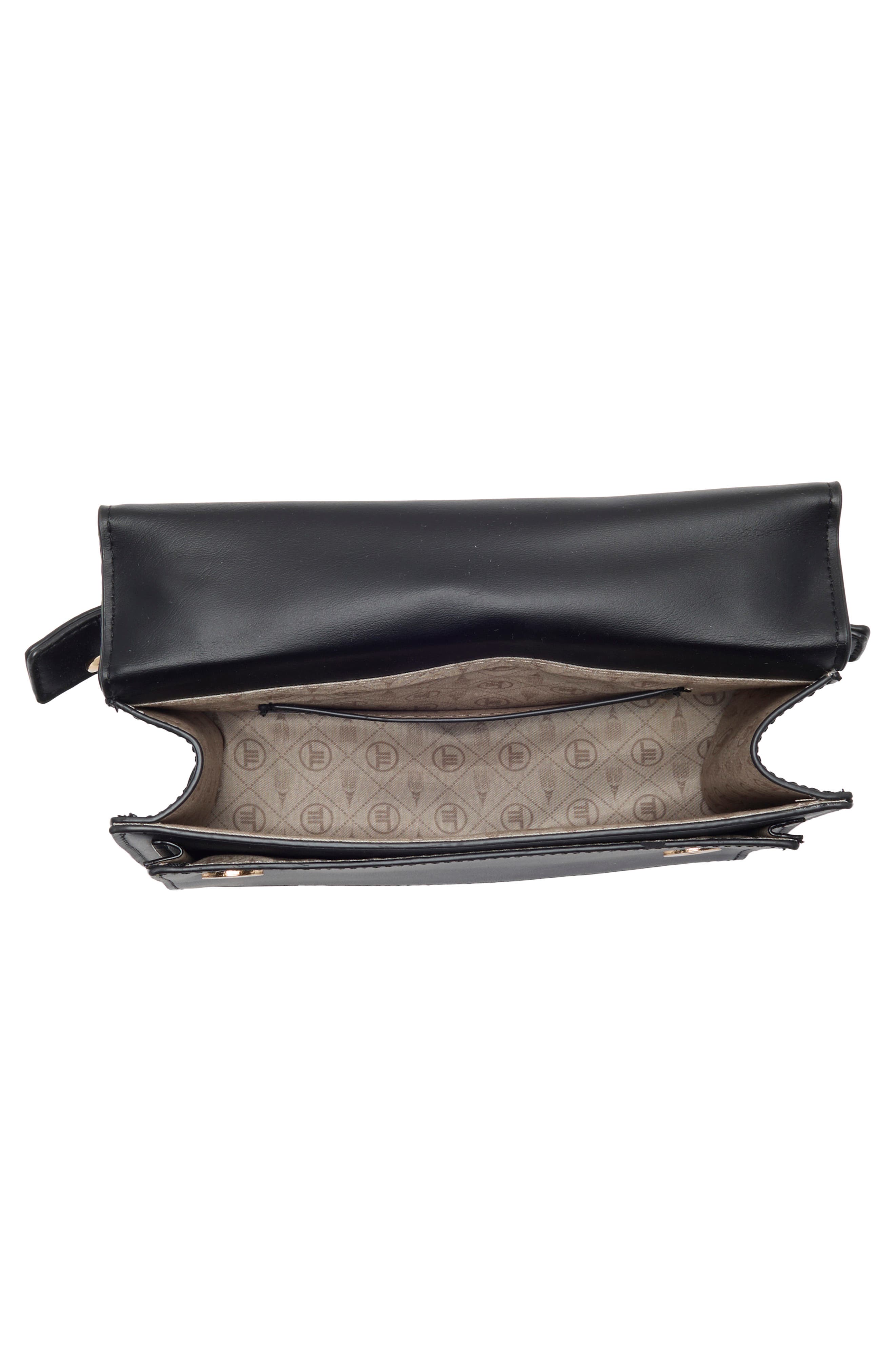Top Handle Faux Leather Crossbody Bag, Alternate, color, BLACK