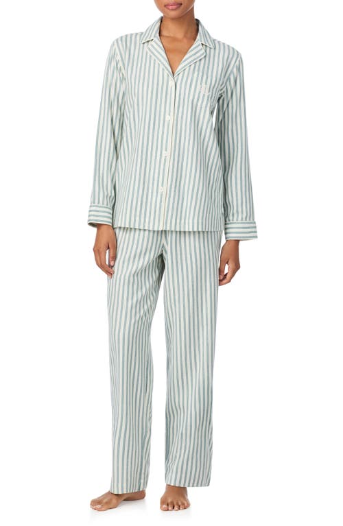 Ralph Lauren Lauren  Print Cotton Blend Pajamas In Blue
