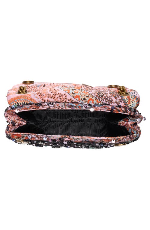 Kurt Geiger London Sequin Flower Mini Brixton Shoulder Bag In Pink