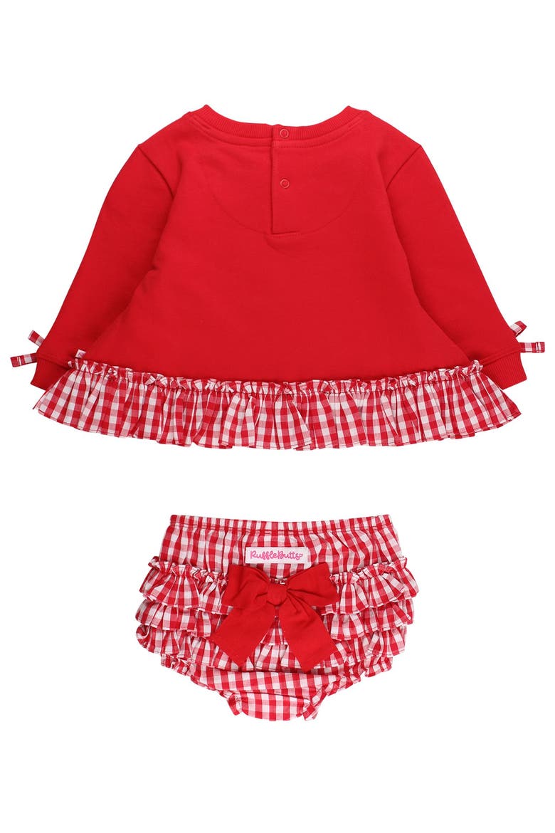 Long Sleeve Sweatshirt Swing Top and Bloomer Set, Alternate, color, Heart Red Gingham