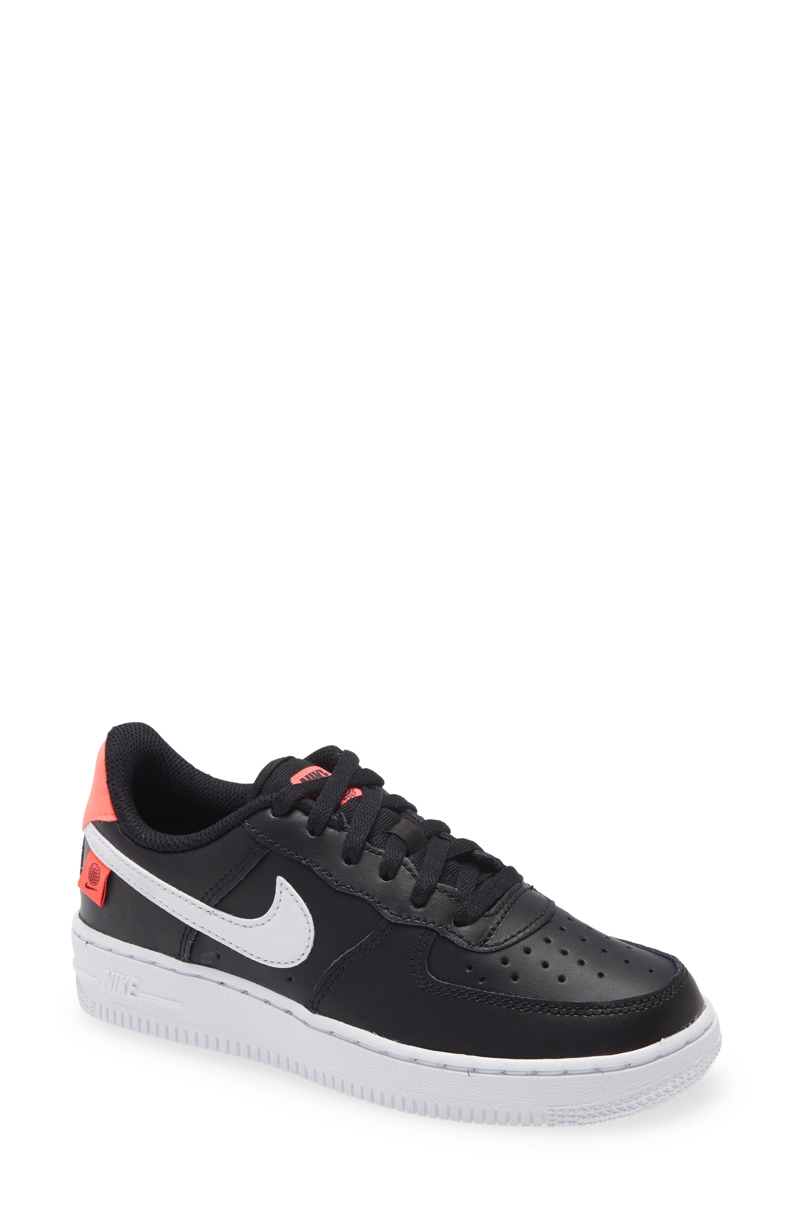 Air Force 1 LV8 Platform Sneaker, Main, color, BLACK/ WHITE/ FLASH CRIMSON