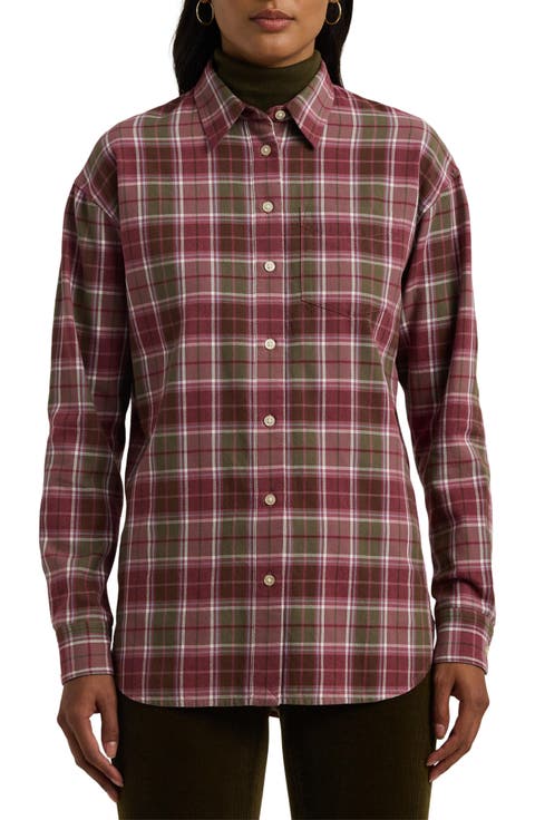 Relaxed Fit Checked Plaid Cotton Shirt