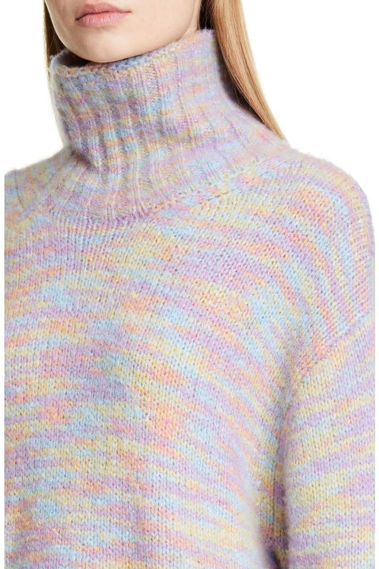 Yuki Multicolor Wool & Silk Turtleneck Sweater, Alternate, color, MULTI MULTICOLORED