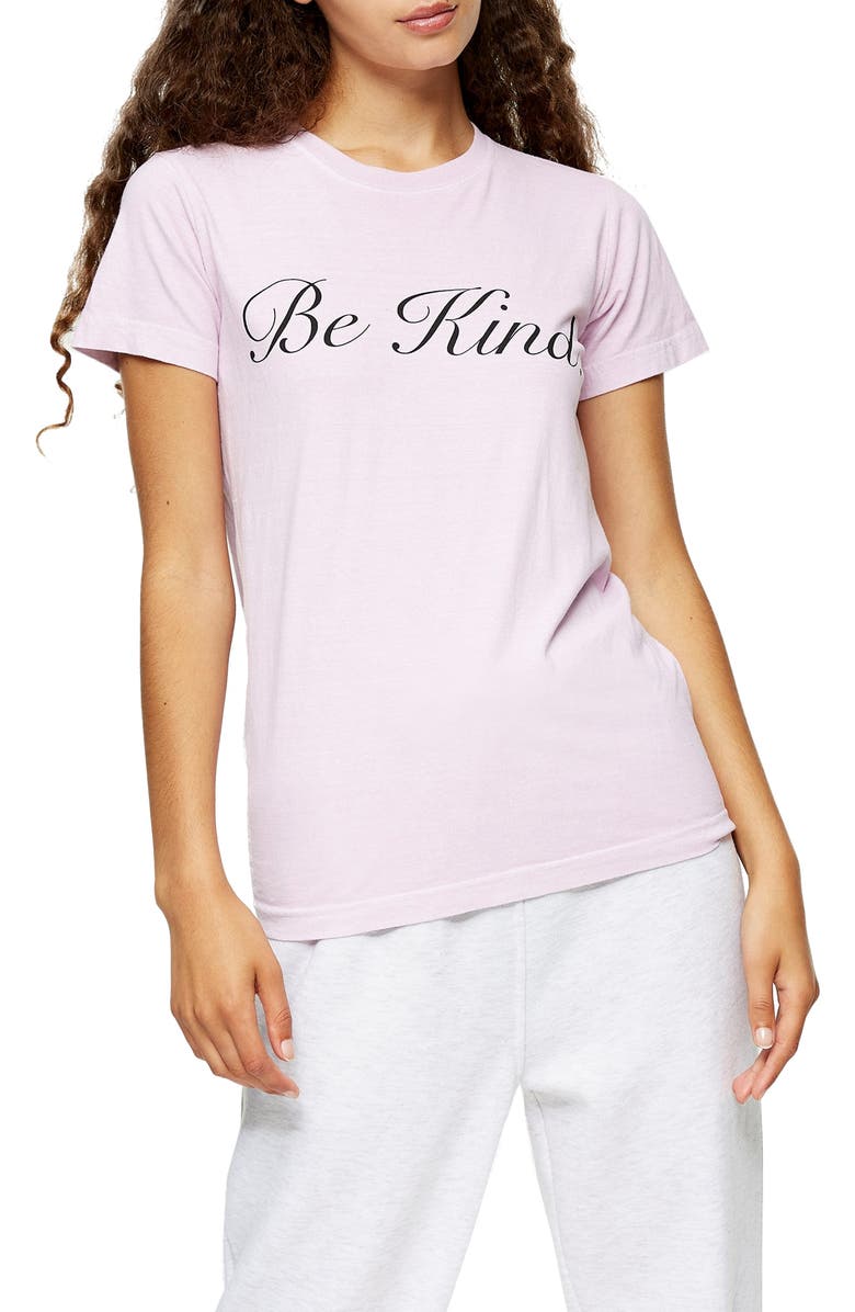 Topshop Be Kind Graphic Tee, Main, color, 
