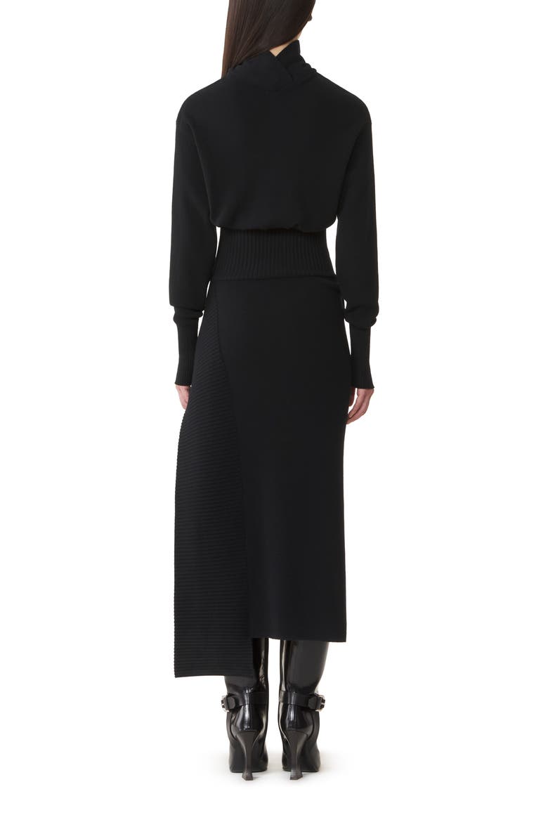 Wool And Cashmere Midi Dress, Alternate, color, Black
