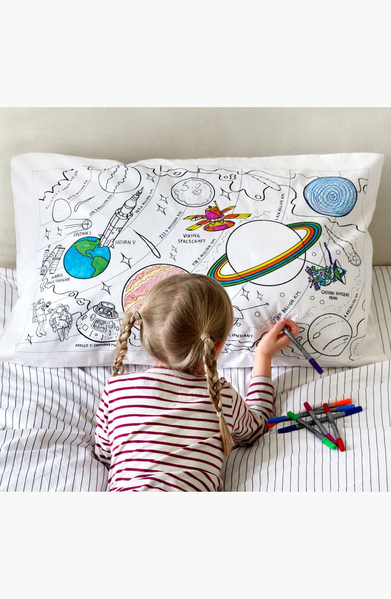 Eat Sleep Doodle Color Your Own Pillowcase Space Explorer, Alternate, color, Space Explorer Print