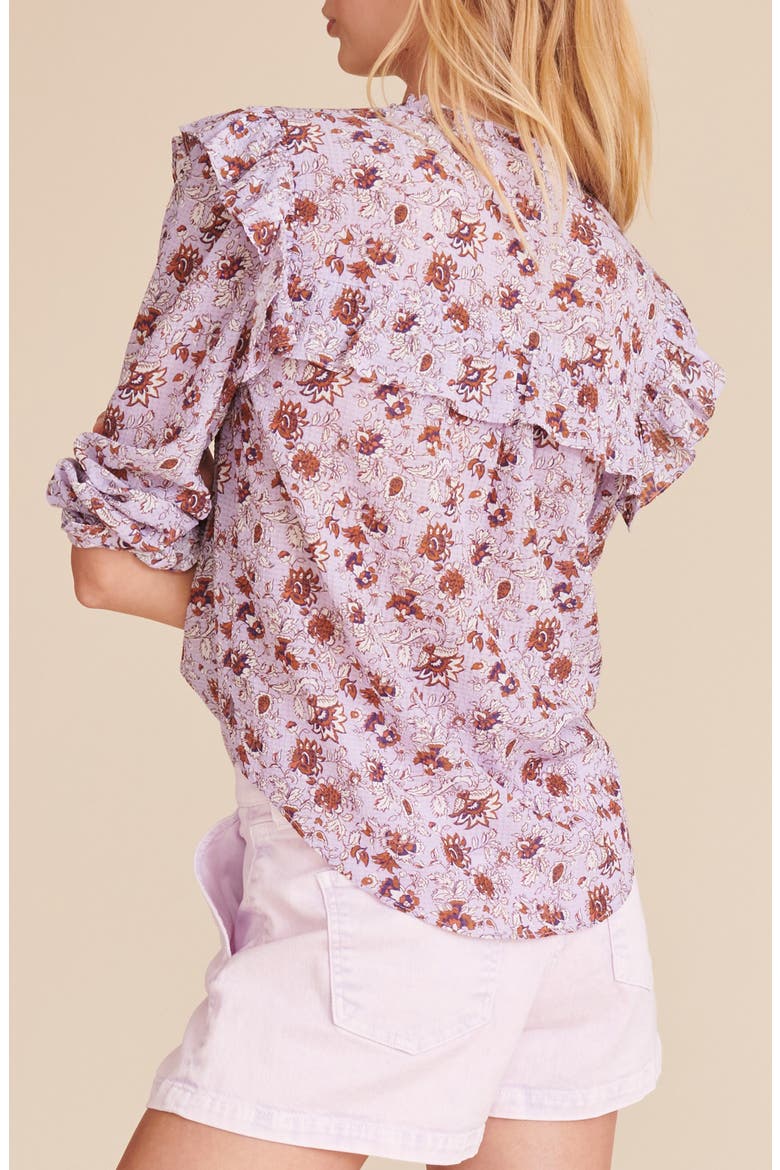 Viveca Floral Ruffle Blouse, Alternate, color, LAVENDER MULTI