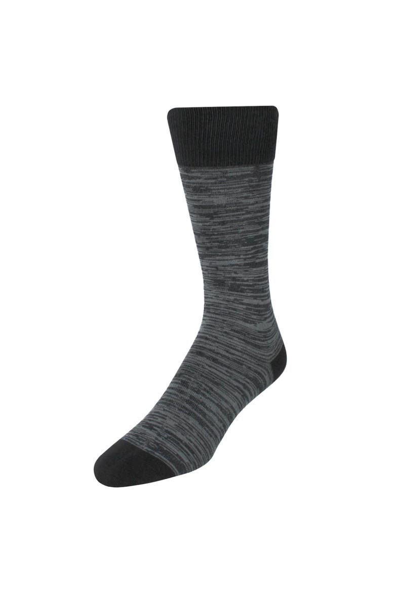 Marius Marled Patterned Mid-Calf Pima Cotton Socks, Main, color, Light and Dark Gray