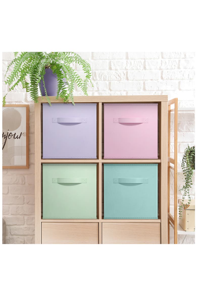 4-Pack Collapsible Storage Cubes, Alternate, color, MULTICOLORED PASTEL