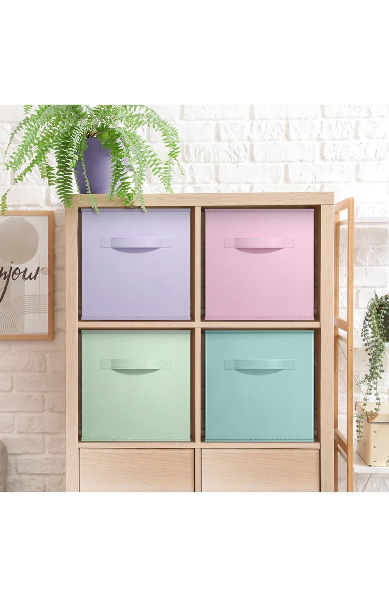 SORBUS 4-Pack Collapsible Storage Cubes, Alternate, color, Multicolored Pastel