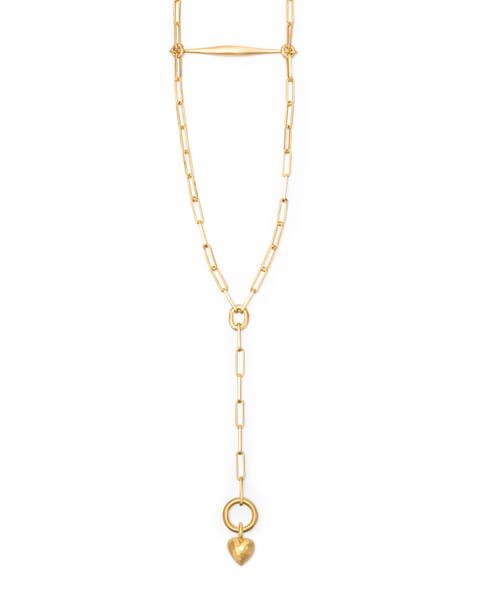 Spindle Necklace Clip Chain with Heart Charm