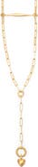 Eloise Jewelry Spindle Necklace Clip Chain with Heart Charm