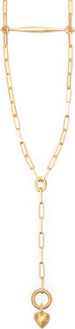 Eloise Jewelry Spindle Necklace Clip Chain with Heart Charm