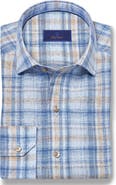 David Donahue Linen Check Sport Shirt