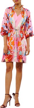 CIEBON Drea Floral Tie Waist Minidress