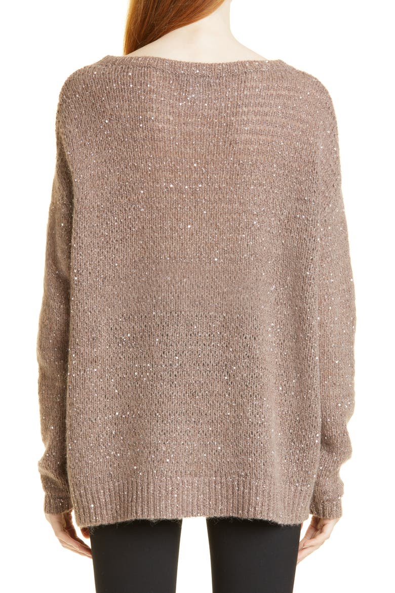 Sequin Sweater, Alternate, color, BROWN COMBO